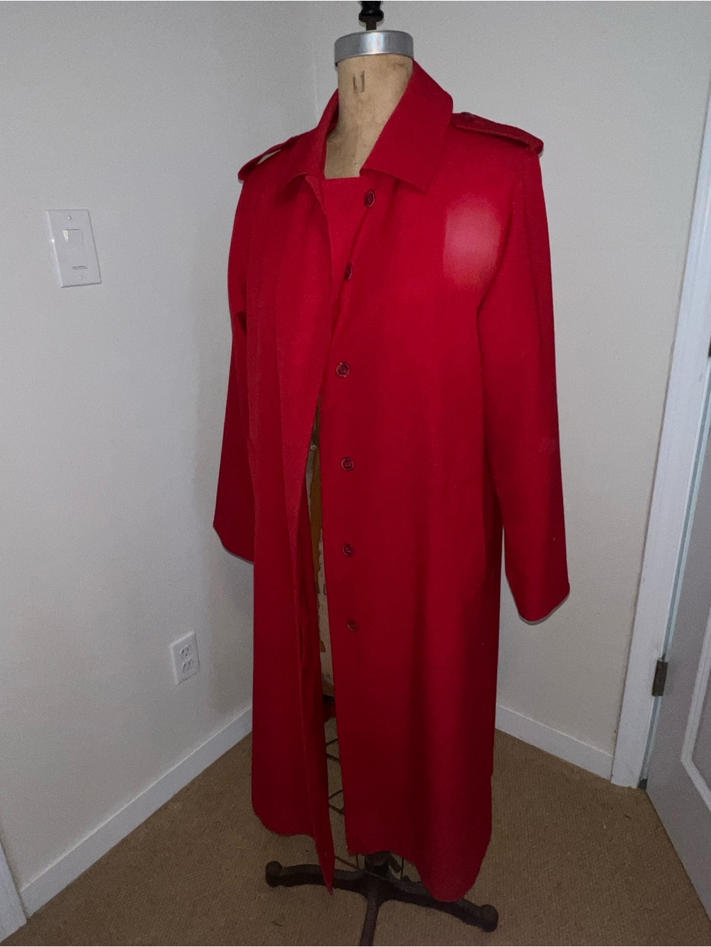 Classic Red Trench Coat - Women - Picture 2 of 5